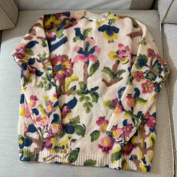 Sezane Orphee Jumper Sweater XS/L/XXL/XXXL Multicolor French Knit Floral Casual - Picture 6 of 11
